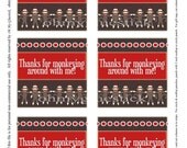 Sock Monkey 3x3 gift tags Printable