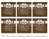 Sock Monkey Argyle Printable Personalized Tags by Oh My Gluestick