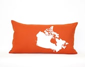 Map of Canada Pillow Cover in Orange - NicoleTarasick