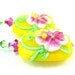 Hibiscus Earrings, Yellow Pink Floral Lampwork Earrings, Beadwork Earrings, Flower Earrings, Glass Earrings, Tropical Earrings - Hibiscus