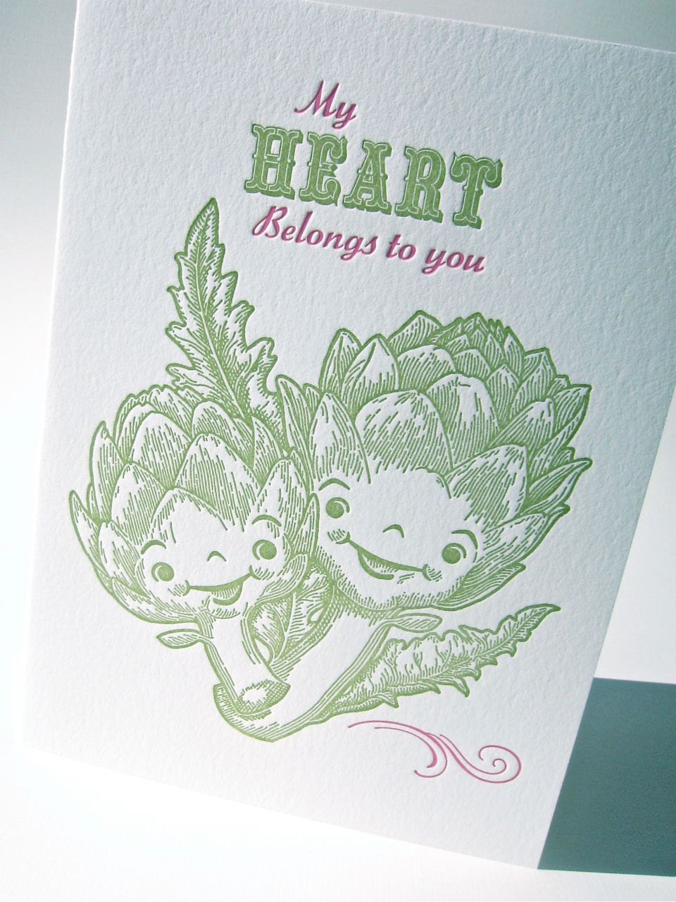 Letterpress anniversary card My Heart belongs to you Valentine's