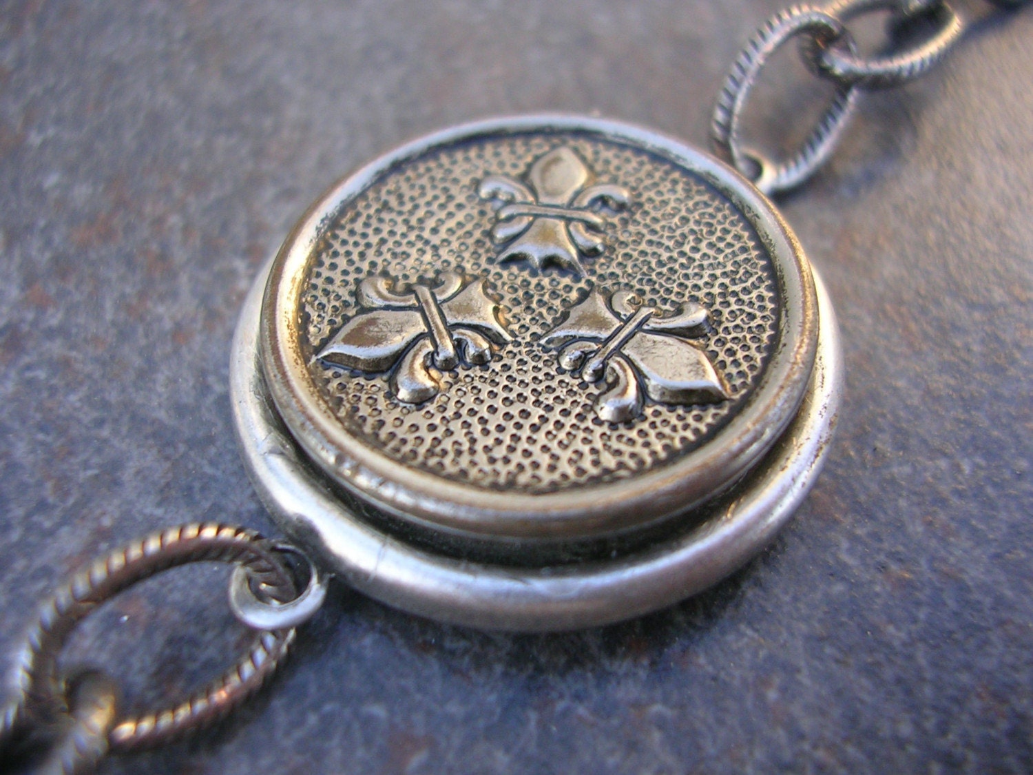 Silver Fleur de Lis Adjustable Bracelet