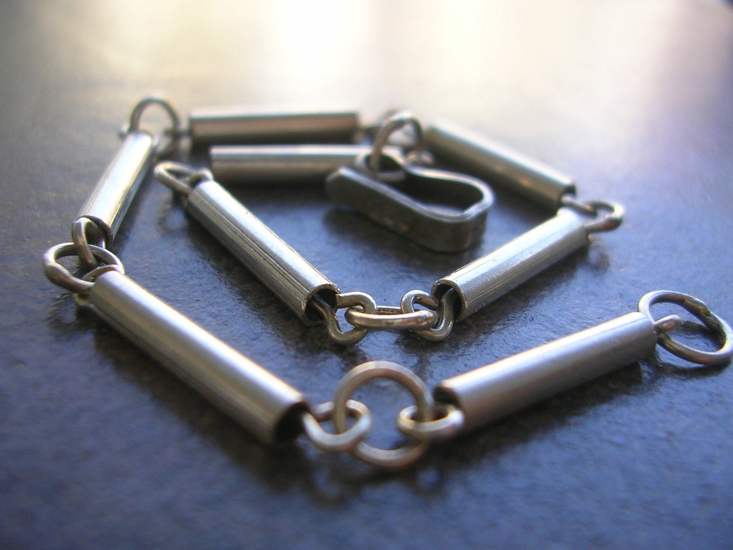 Vintage Sterling Silver Link Bracelet Unisex