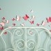 Butterfly flying wall stickers in two shades of pink - Set of 30 - FREE SHIPPING - FOR LILLY