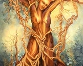 Goddess Tree of Life Fantasy Nature Art Print