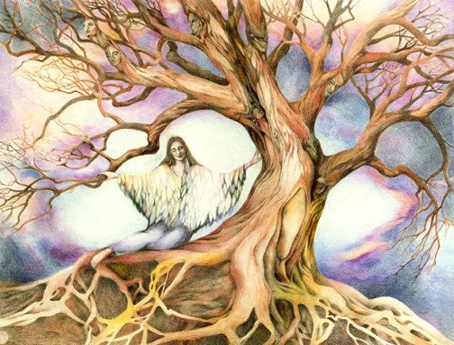 Axis Mundi -  Tree of Life Print with Mat