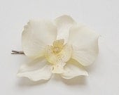 Wedding hair Ivory Orchid flower hair pin, bobby pin, bridal, bridesmaid, bridal accessories