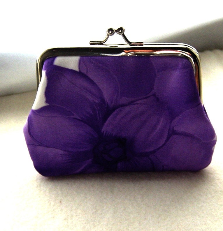 Purple and White Coin Purse - Coin Pouch -  - Gloria