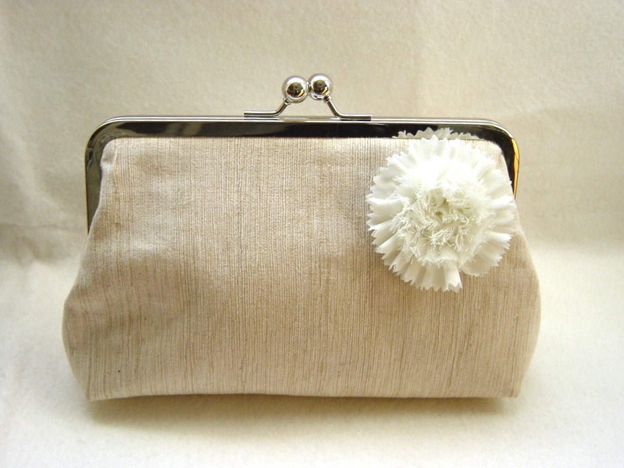 Raw Silk Bridal Clutch - Wedding Clutch - Bridesmaids Clutch - Hazel