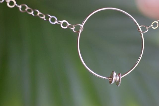 Recycled Sterling Silver Circle Necklace --"Come Together Necklace"