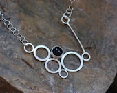 Recycled Sterling Silver and Onyx Necklace--"Circles on Circles Necklace"