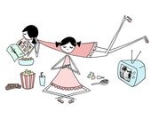Slumber party kids room decor // 4x6 art print // sleepover drawing
