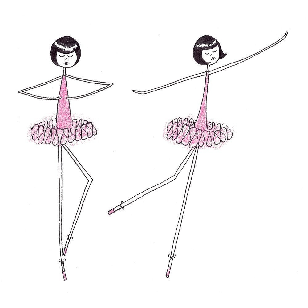 Ballerina illustration // 8x10 ballet drawing art print