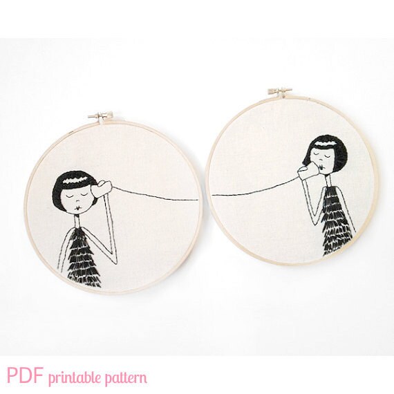 BFF best friend Embroidery set // Printable PDF Pattern
