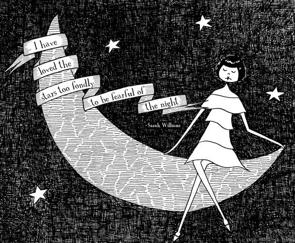I have loved the stars too fondly to be fearful of the night // 4x6 astronomy art print