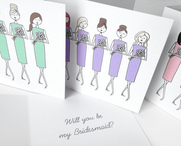 Will You be my Bridesmaid cards // personalized //bridesmaid and maid of honor invitation