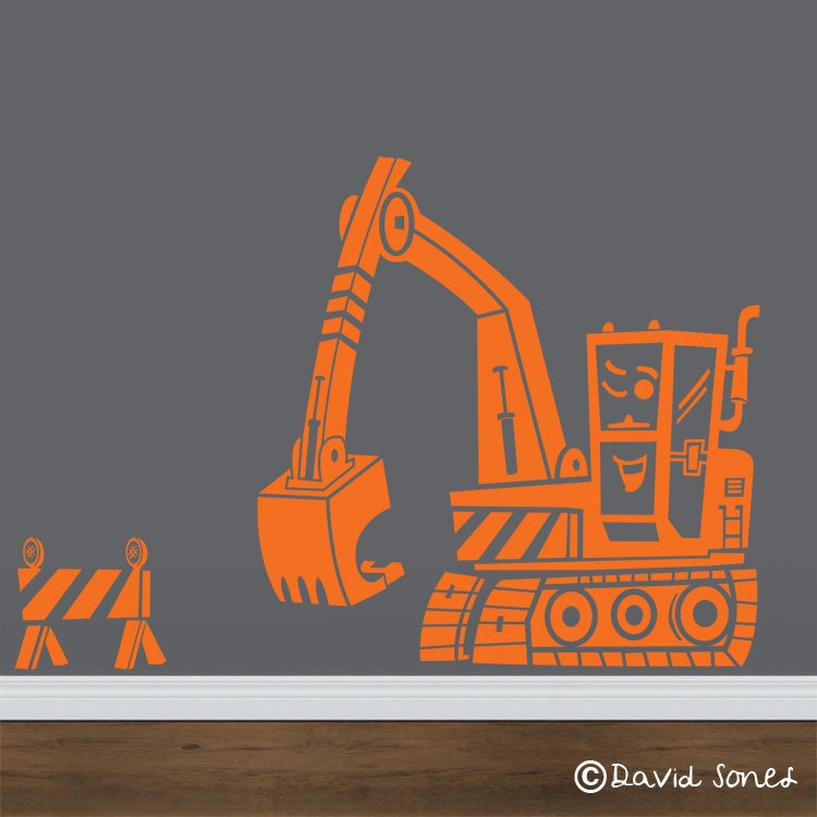 Excellent Excavator Cartoon wall decal
