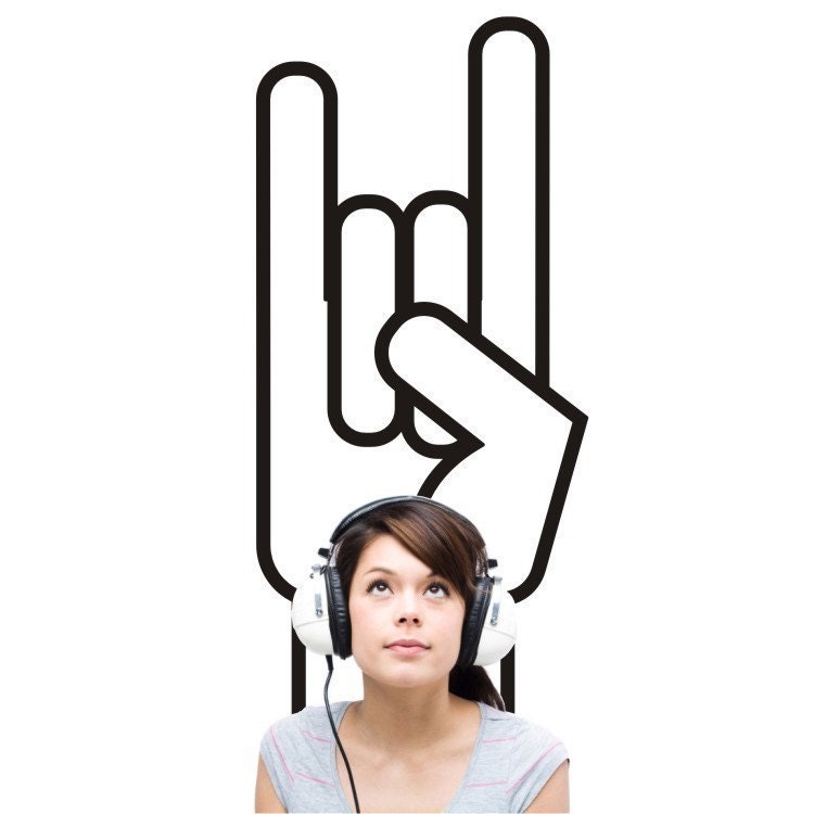 rock on wall decal