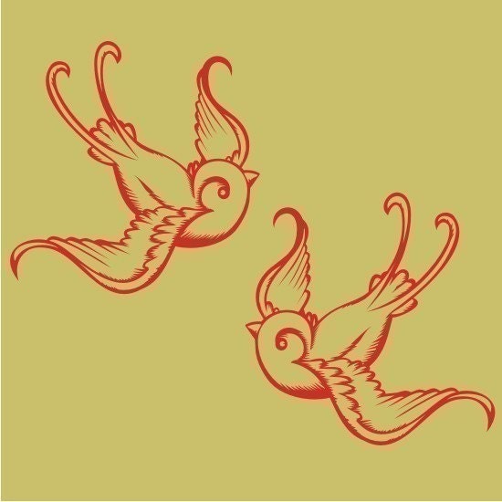tattoo swallow wall decals
