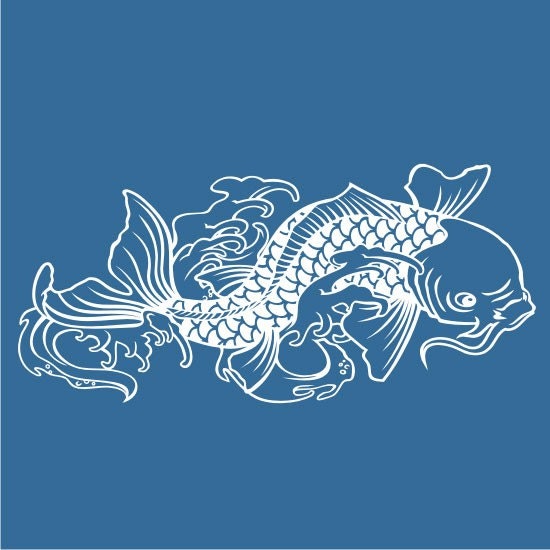 tattoo inspired koi fish wall decal large