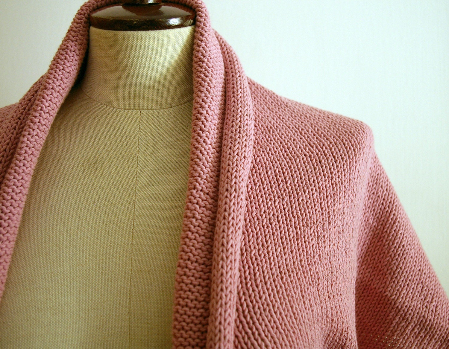 Pink Shrug-Bolero-Capelet, size -M/L---hand knitted
