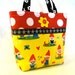 Cute Purse GNOMES Mini Tote Bag Little Purse Small Handbag Gnoming Around Yellow Red Michael Miller