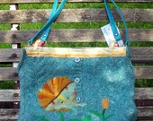 Luna Moth on Gerbera Daisy Wool Purse