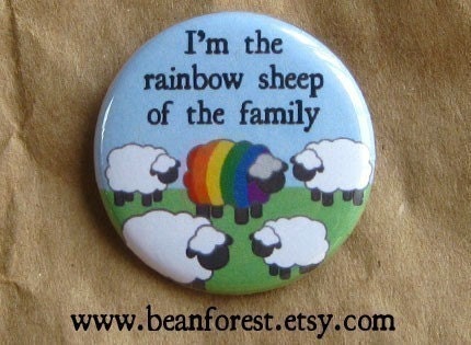rainbow sheep of the family - gay pride - pinback button badge