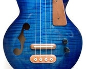Les Paul style Tenor ukulele blue burst semi-hollow electric