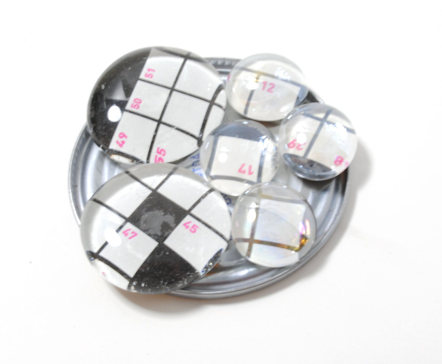 crossword puzzle magnet set - made from recycled magazines