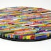round wall art- made from recycled magazines, colorful, unique 12 inch circle