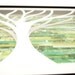 tree shadowbox, on the left- made from recycled magazines, nature, wall art, unique