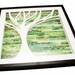 tree shadowbox, on the left- made from recycled magazines, nature, wall art, unique