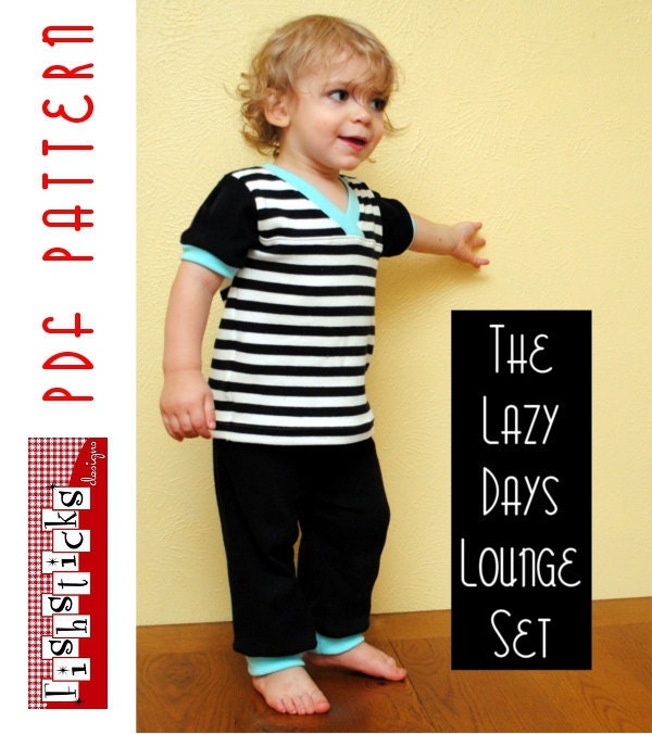 PDF Sewing Pattern:  The Lazy Days Lounge Set (Instant Download)