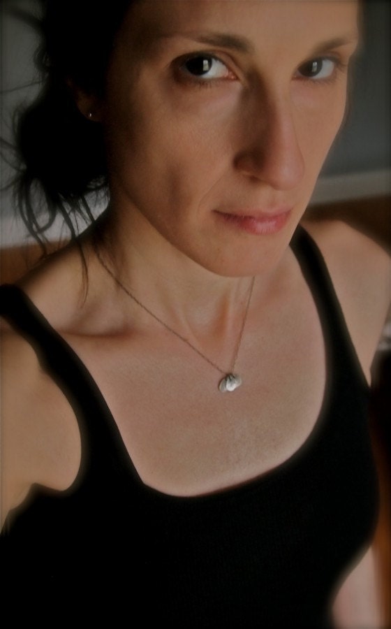 Dainty, sweet, sporty fine silver disc necklace