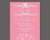 Classy and Gorgeous Wedding Invitation Set (Pink or Blue) - Invitation, RSVP, Menu - Print Your Own