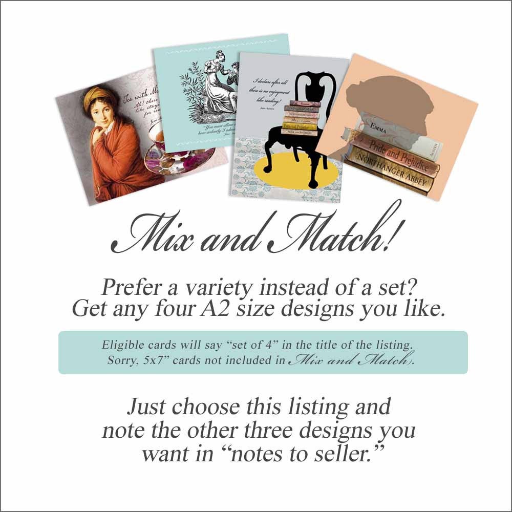 Note cards - Jane Austen - Obstinate, headstrong Girl  (set of 4)