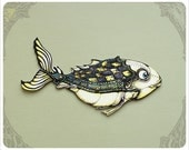Fish Art Paper Doll -Articulated Paper Doll - Fairy Tale Art Doll handmade by the Filigree - Moveable Doll