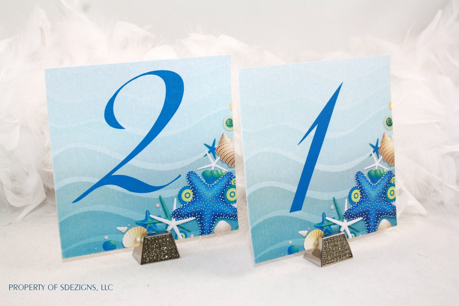 Sea Shells and Starfish Destination - Beach Wedding Table Numbers (Set of 12) Il_170x135