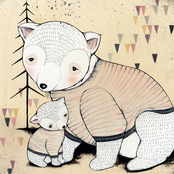 MAMA bear BABY bear print 10"X10"
