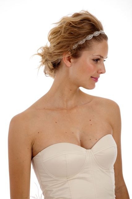 READY TO SHIP- Best Seller - Poppy Single Headband- Bridal, crystal, beaded, bohemian, tie on, wedding, headpiece