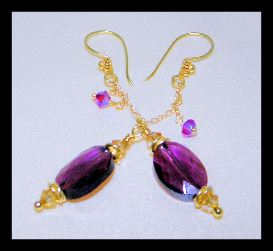 Mia - Earrings with Gorgeous Swarovski Crystal stones and Vermeil gold