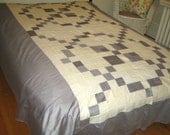 Antique quilt top,  battleship grey  gray .  30s .  elegant