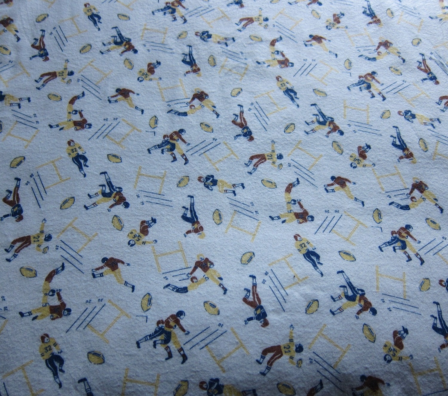 American football vintage cotton fabric 1950s