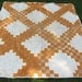 Primitive antique quilt  1800s Irish Chain cheddar and tan