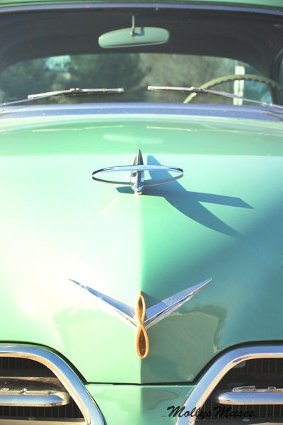 Studebaker Old Car Photograph, Mint Green Classic Car Print, Home Decor, Office Decor, Mad Men Style
