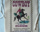Novelty Flour Sack Bag, Cowboy Hard Spring Wheat Flour Sack, Golden Valley, Minn.