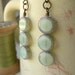 Mint Green Czech Glass Dangle Earrings on Antiqued Brass - The Submersible