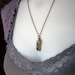 Filigree and Patina Tag Pendant with Czech Glass Necklace - The Palisades.