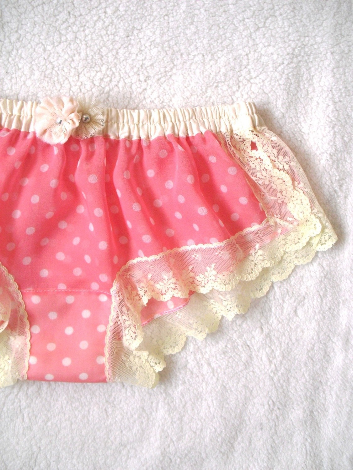 Dots Voile Flower Sleep Boxer/style HINAGESHI (made to order)